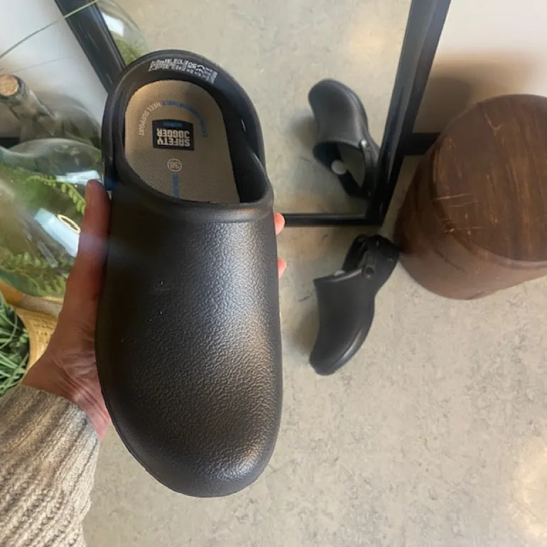 Sort skridsikker clog træsko