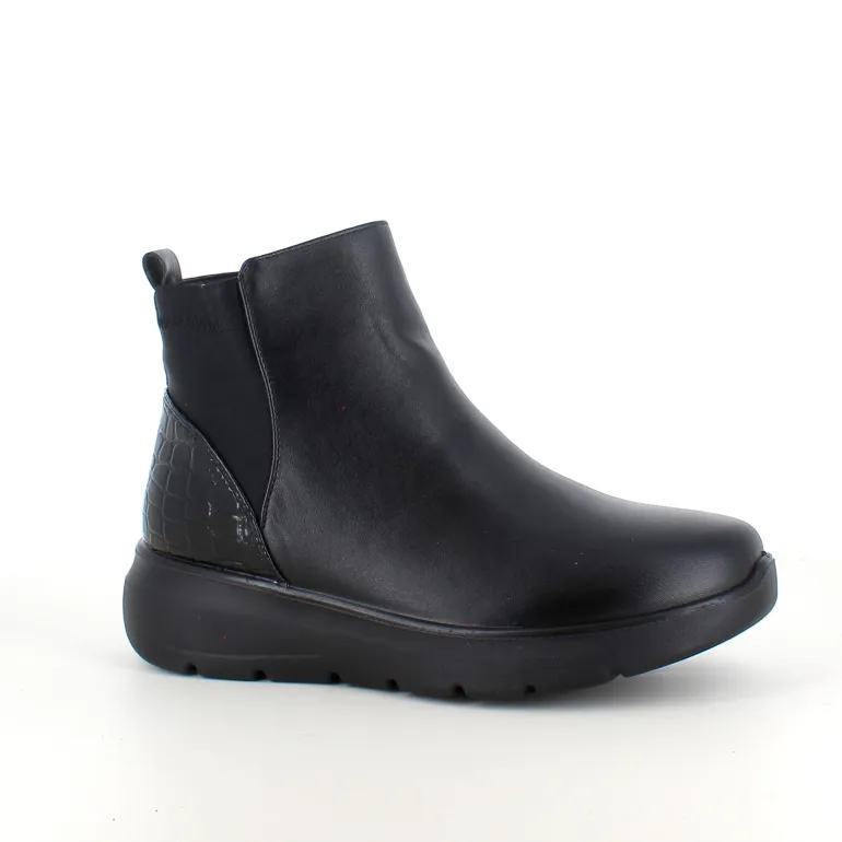 Sort støvle med lynlås