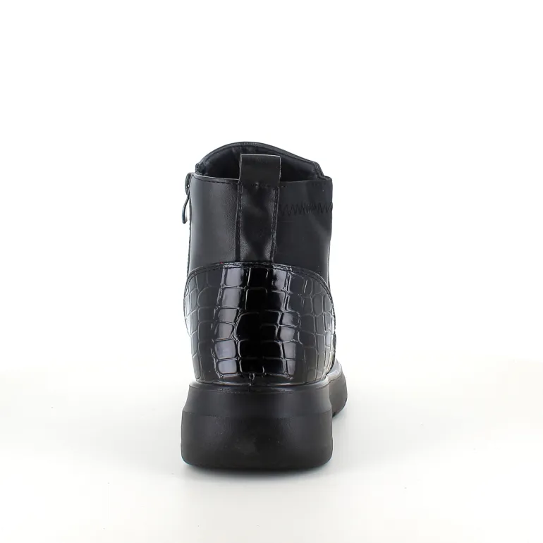 Sort støvle med lynlås