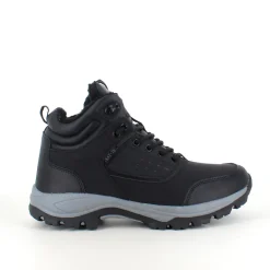 Sort vandafvisende herreankelstøvle med varmt for, robust TPR-sål og lynlås i siden