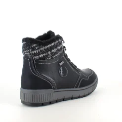 Sort vinterstøvle med snørebånd