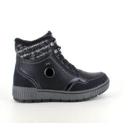 Sort vinterstøvle med snørebånd