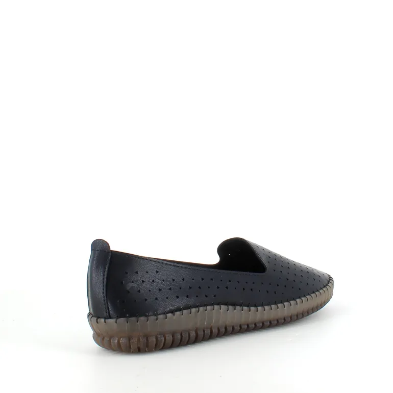 Sorte ballerinasko med fint, perforeret mønster