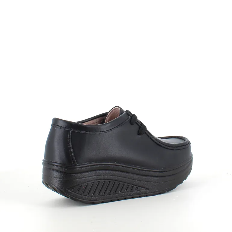 Sorte skindsko med gængesål og svangstøtte