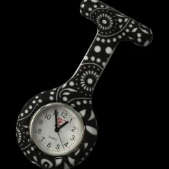 Sygeplejeur i silikone - sort/hvid blomstermønster