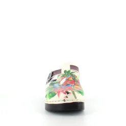 Træsko med papegøjeprint