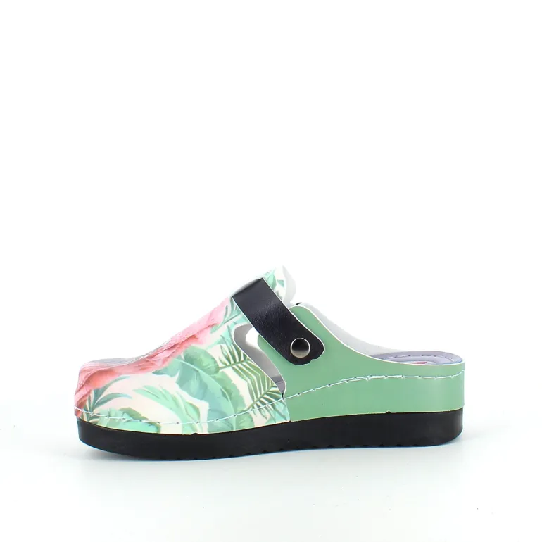 Træsko med print en cool kat