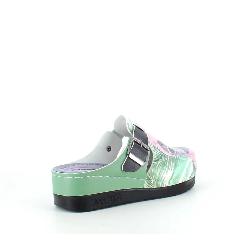 Træsko med print en cool kat