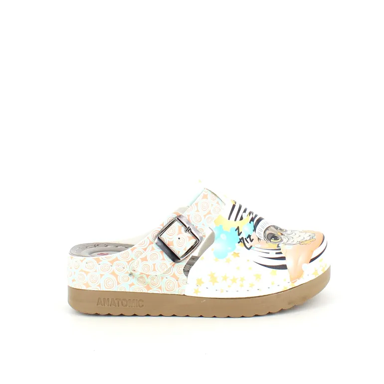 Træsko med ugle print