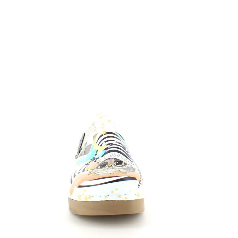 Træsko med ugle print