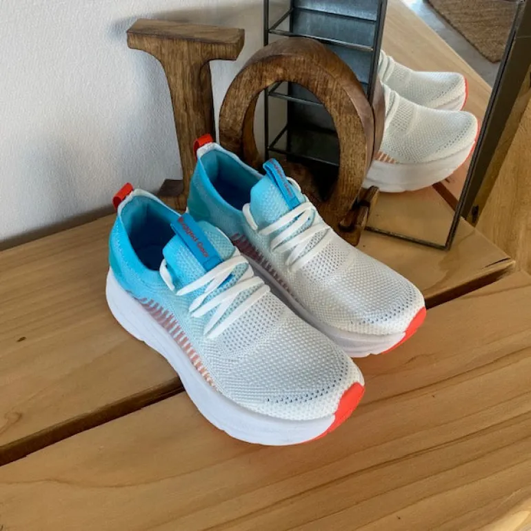 Turkis/hvid Step-on sko fra Rugged Gear