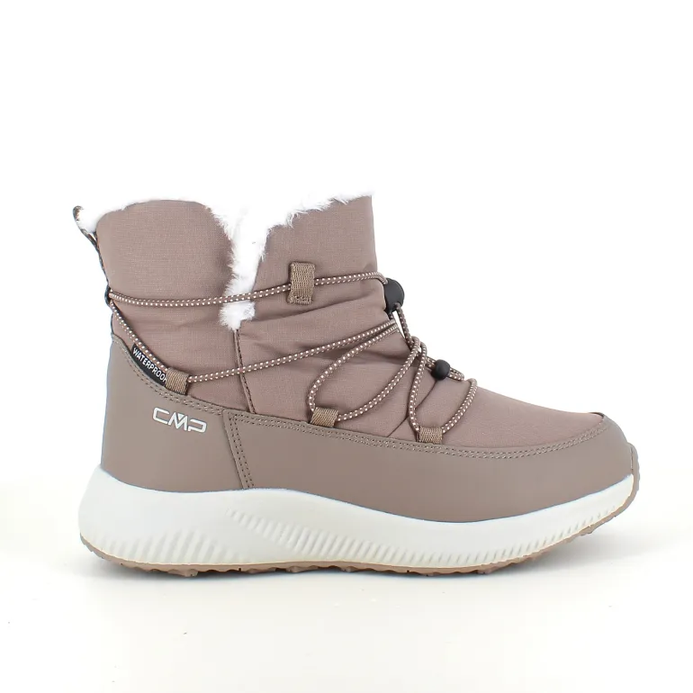 Vandafvisende beige vinterstøvle fra CMP med elastiksnøre