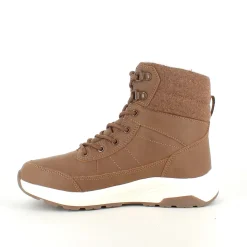 Vandtæt, brun vinterstøvle med fleece for