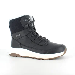 Vandtæt, sort vinterstøvle med fleece for