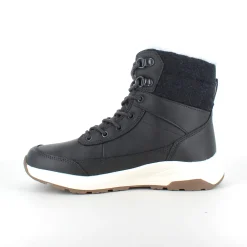 Vandtæt, sort vinterstøvle med fleece for