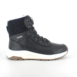 Vandtæt, sort vinterstøvle med fleece for